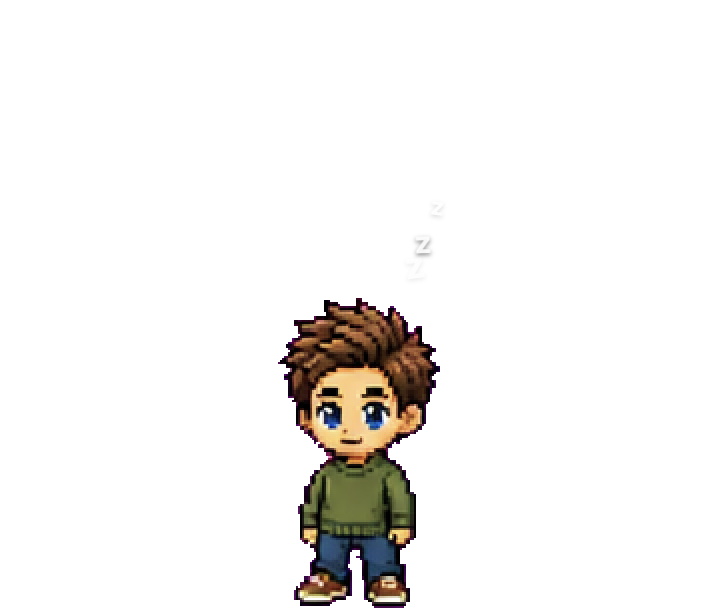 The pet asleep with animated z's rising from its head
